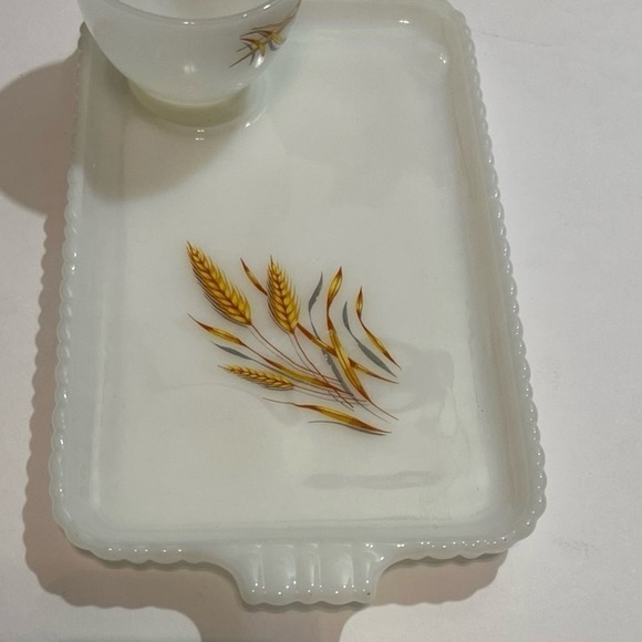 Anchor Hocking Fire King Wheat Replacement Snack Plate and‎ Cup Made In USA - Picture 2 of 5